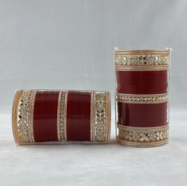 Blood_Red_Alloy,_Acrylic_Plastic_Bridal_Golden_Chooda_Set