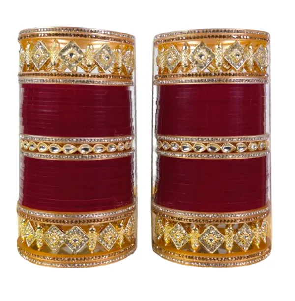 Blood_Red_Alloy,_Acrylic_Plastic_Bridal_Golden_Chooda_Set