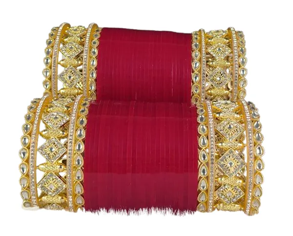 Blood_Red_Alloy,_Acrylic_Plastic_Bridal_Golden_Chooda_Set