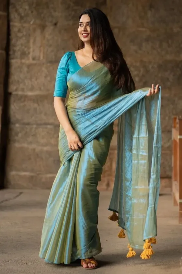 Sea_Green_&_Aqua_Blue_Tissue_Silk_Saree_with_Running_Blouse