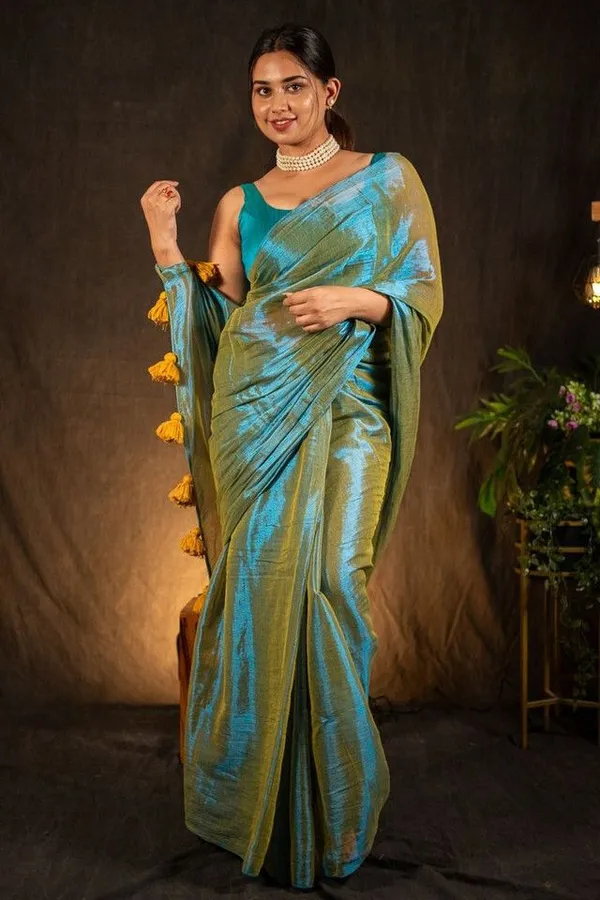 Sea_Green_&_Aqua_Blue_Tissue_Silk_Saree_with_Running_Blouse