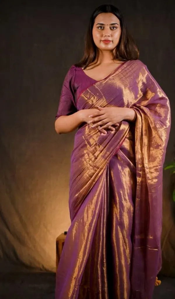Royal_Purple_Tissue_Silk_Saree_with_Golden_Zari_Weaving_&_Running_Blouse_Piece