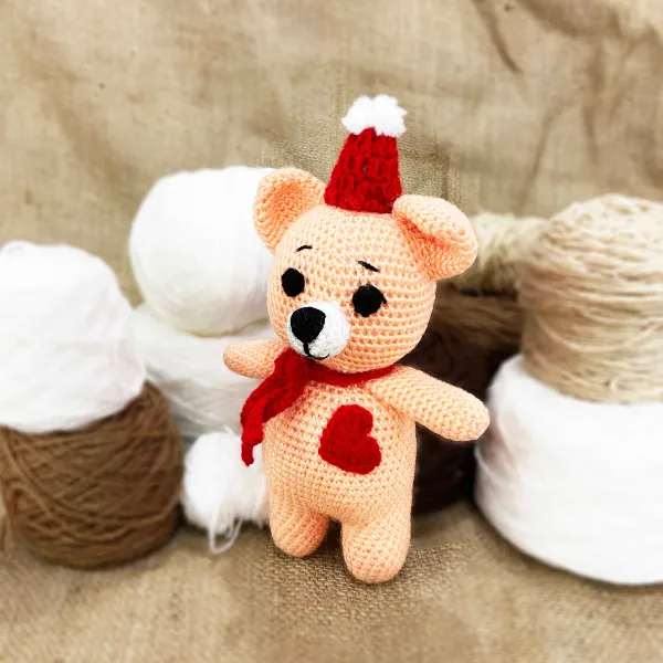 Peach_Woolen_Toys_Home_Decor