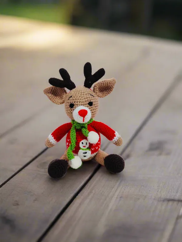 Brown_Woolen_Reindeer_Handmade_Soft_Toy_For_Kids_&_Babies
