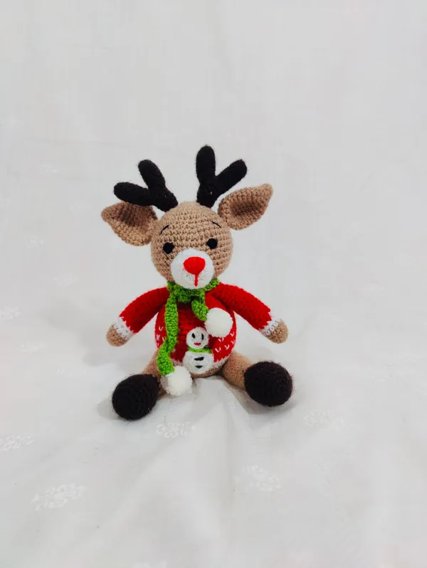 Brown_Woolen_Reindeer_Handmade_Soft_Toy_For_Kids_&_Babies