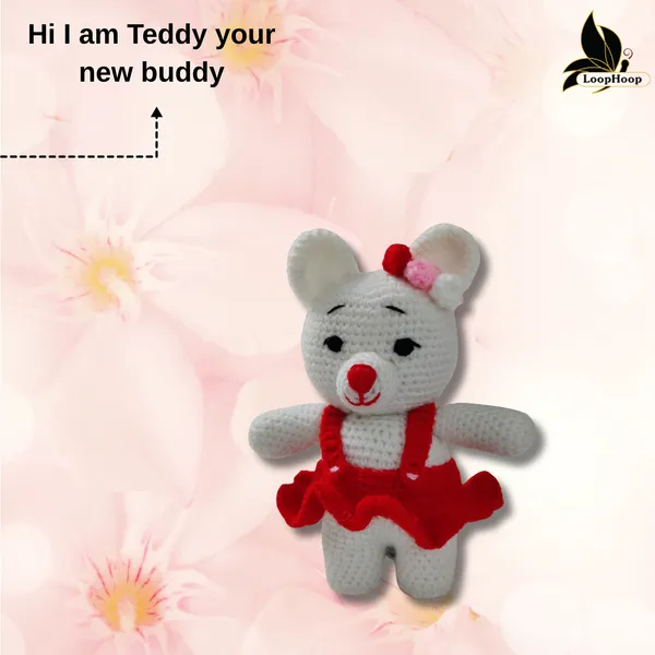 Red_Woolen_Teddy_Handmade_Soft_Toy_For_Kids_&_Babies