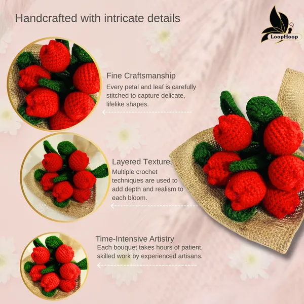 Red_Woolen_Flowers_Home_Decor