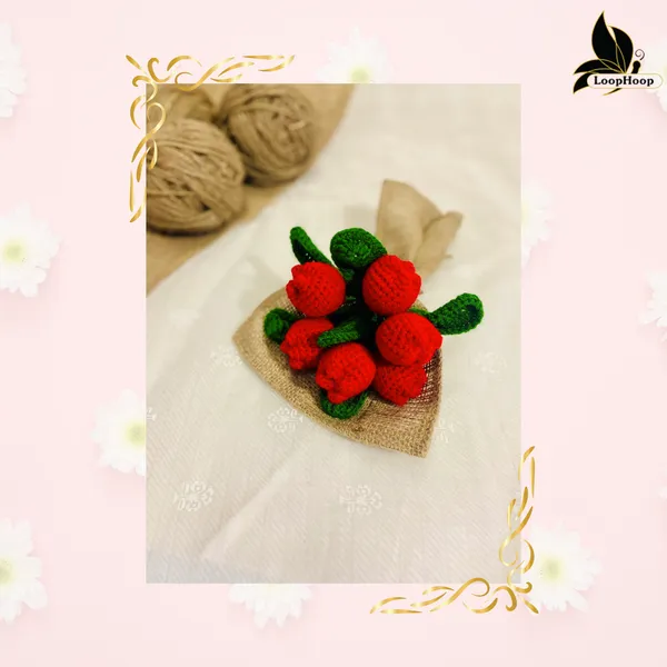 Red_Woolen_Flowers_Home_Decor