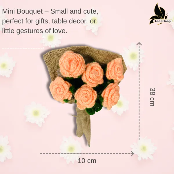 Peach_Woolen_Flowers_Home_Decor