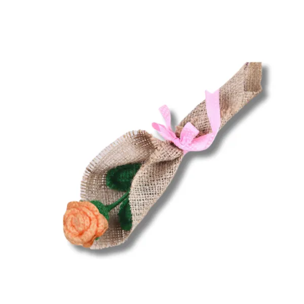 Peach_Woolen_Flower_For_Home_Decor