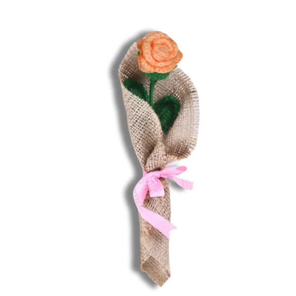Peach_Woolen_Flower_For_Home_Decor