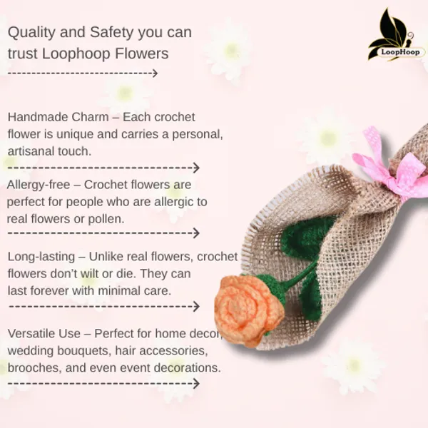Peach_Woolen_Flower_For_Home_Decor