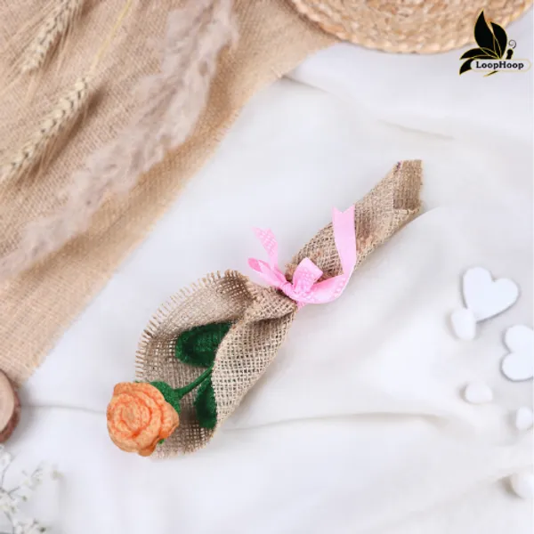 Peach_Woolen_Flower_For_Home_Decor
