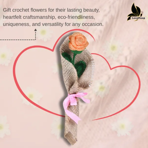 Peach_Woolen_Flower_For_Home_Decor