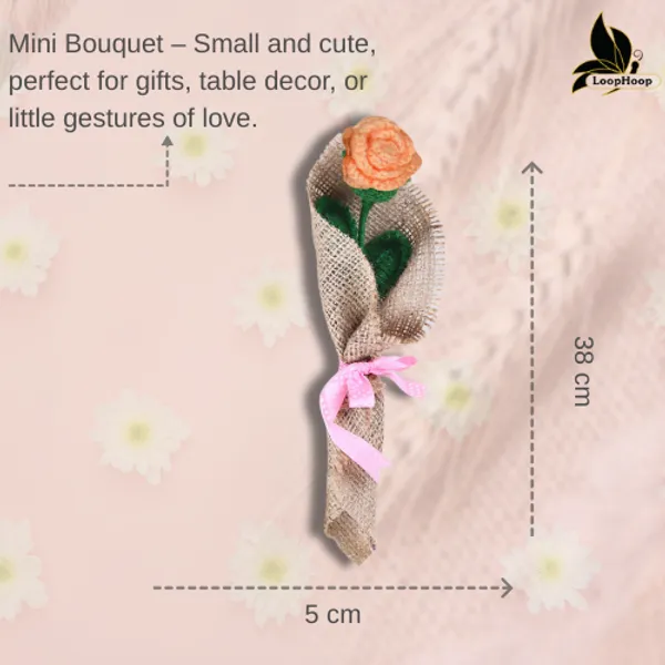 Peach_Woolen_Flower_For_Home_Decor