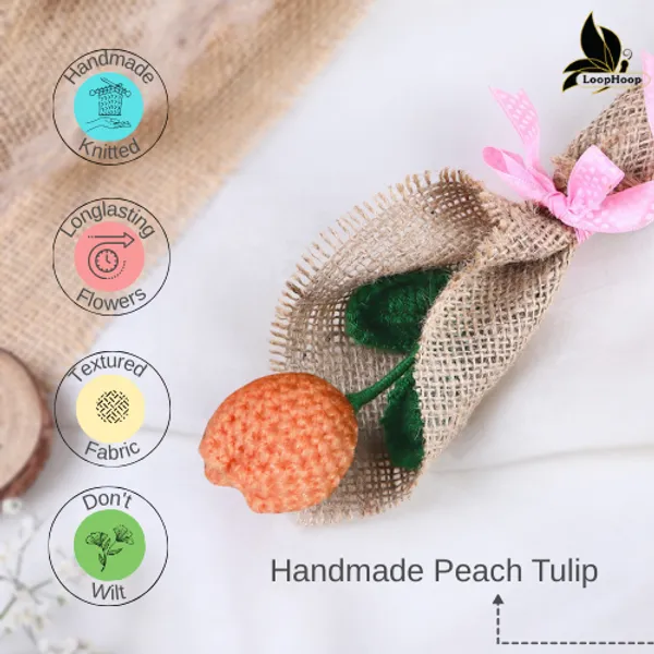 Peach_Woolen_Flower_For_Home_Decor
