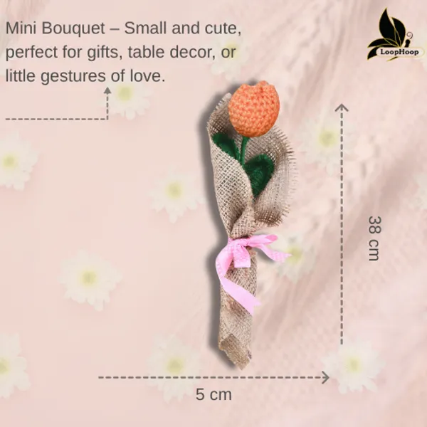 Peach_Woolen_Flower_For_Home_Decor