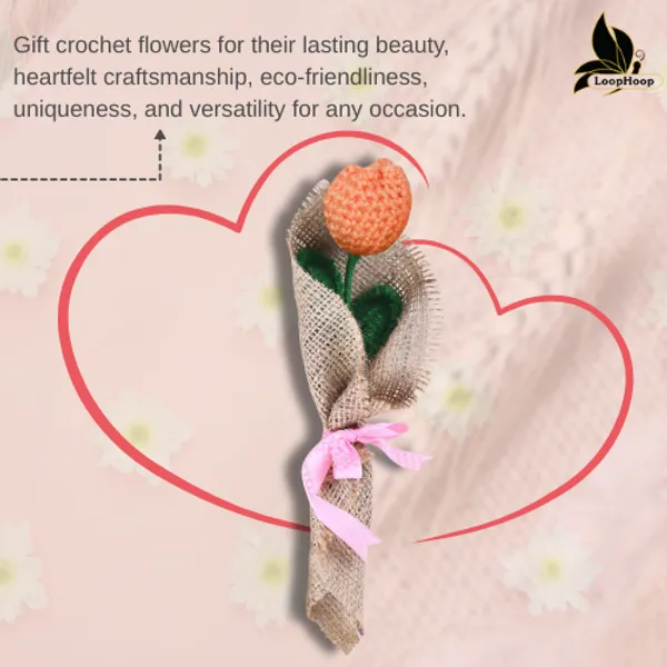 Peach_Woolen_Flower_For_Home_Decor