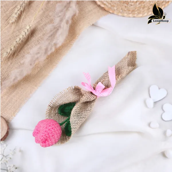 Pink_Woolen_Flower_For_Home_Decor