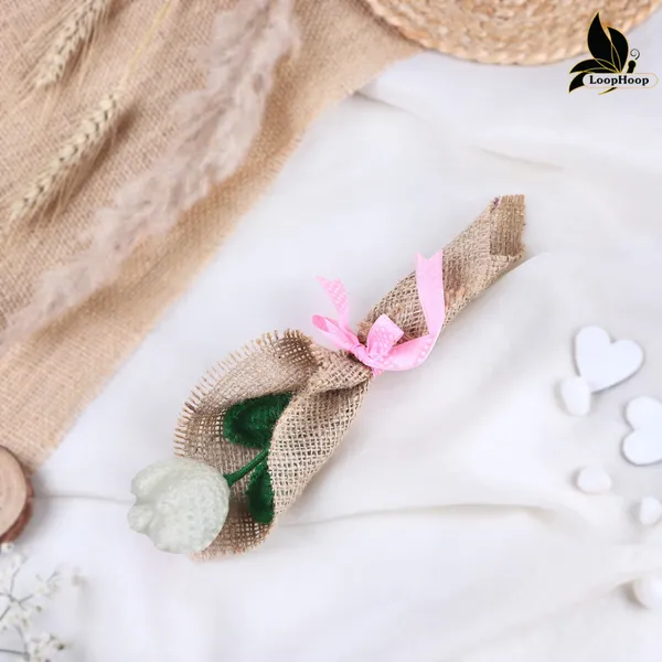 White_Woolen_Flower_For_Home_Decor