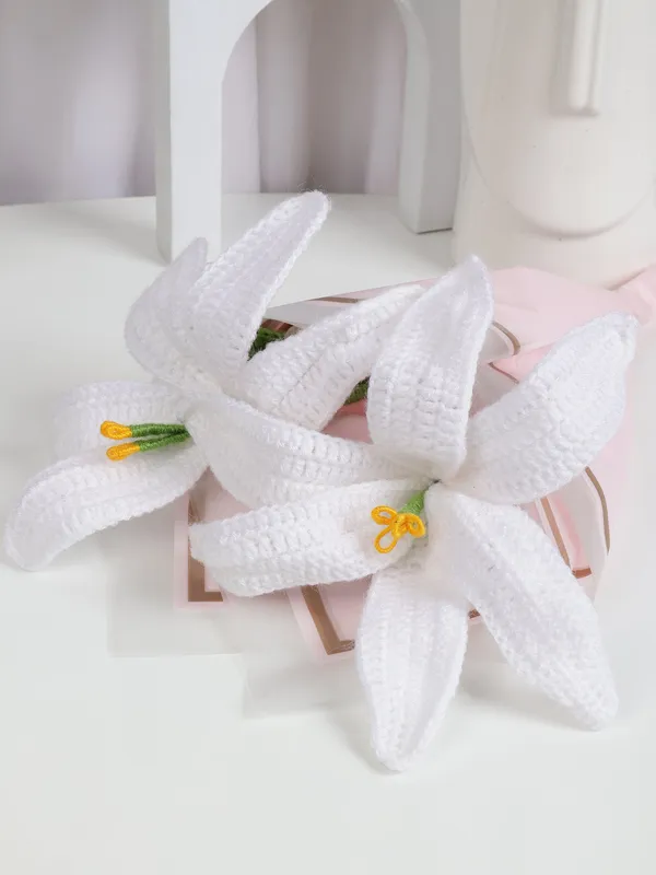 White_Woolen_Crochet_Flower_