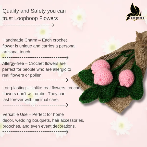 Pink_Woolen_Flower_For_Home_Decor