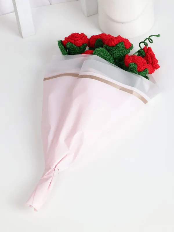Red_Woolen_Flower_For_Home_Decor