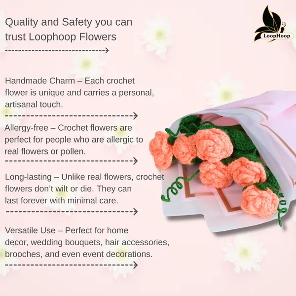 Peach_Woolen_Flower_For_Home_Decor
