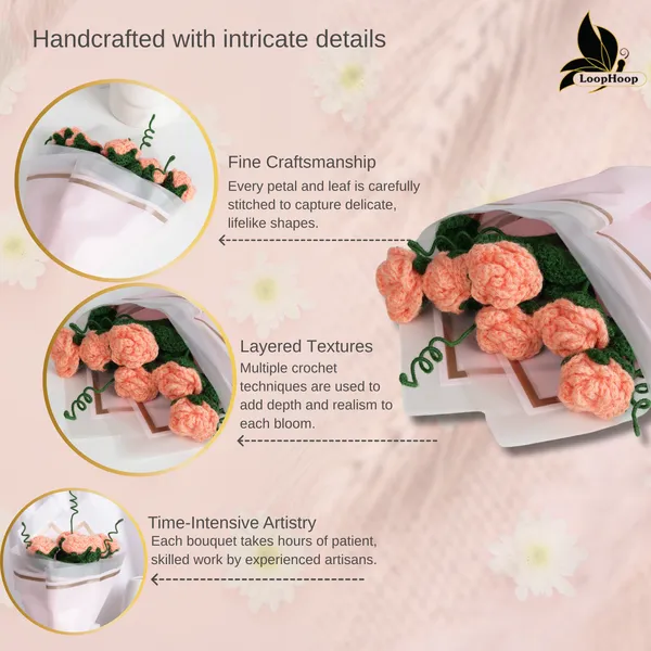 Peach_Woolen_Flower_For_Home_Decor