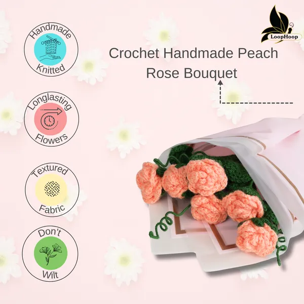 Peach_Woolen_Flower_For_Home_Decor
