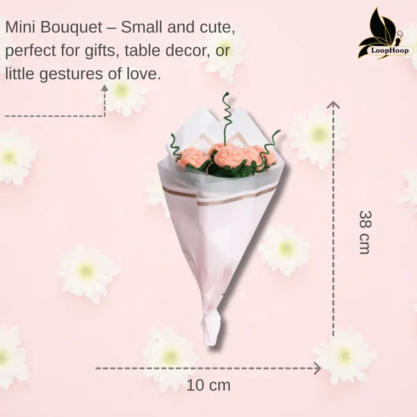 Peach_Woolen_Flower_For_Home_Decor