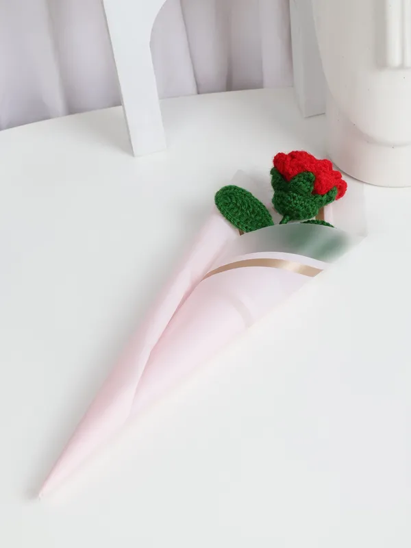 Red_Woolen_Flower_For_Home_Decor