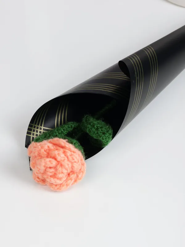 Peach_Woolen_Flower_For_Home_Decor