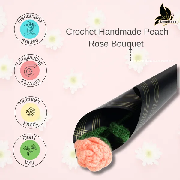 Peach_Woolen_Flower_For_Home_Decor