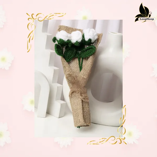 White_Woolen_Flower_For_Home_Decor