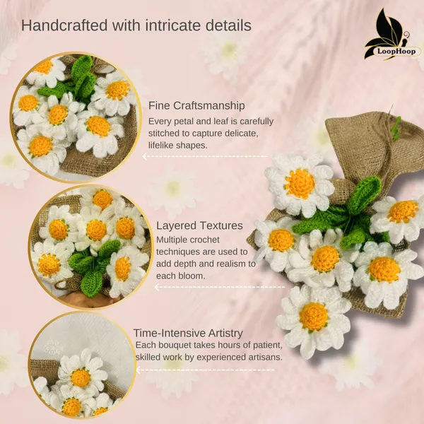 White_Woolen_Flowers_Home_Decor
