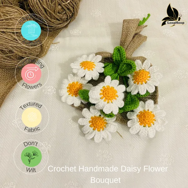White_Woolen_Flowers_Home_Decor