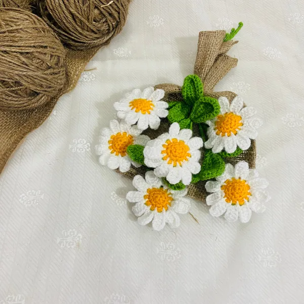 White_Woolen_Flowers_Home_Decor