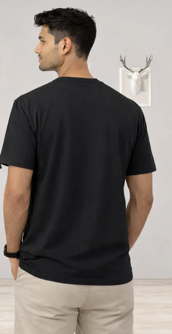 Unisex_Black_Down_Shoulder_T_Shirt