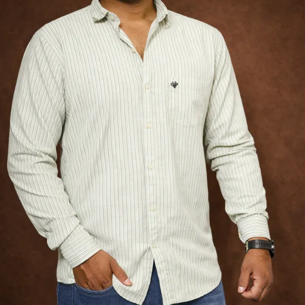 Light_Green_Beige_Cotton_Blend_Shirt_For_Men_(Pack_Of_2)