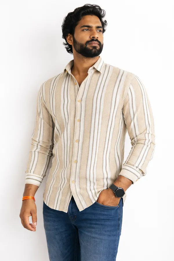 Light_Green_Beige_Cotton_Blend_Shirt_For_Men_(Pack_Of_2)