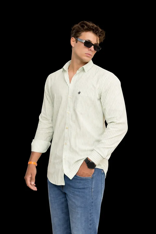 Light_Green_Beige_Cotton_Blend_Shirt_For_Men_(Pack_Of_2)