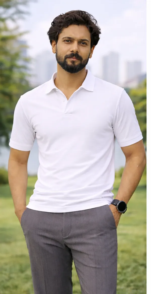 White_Cotton_Blend_T_Shirt_For_Men