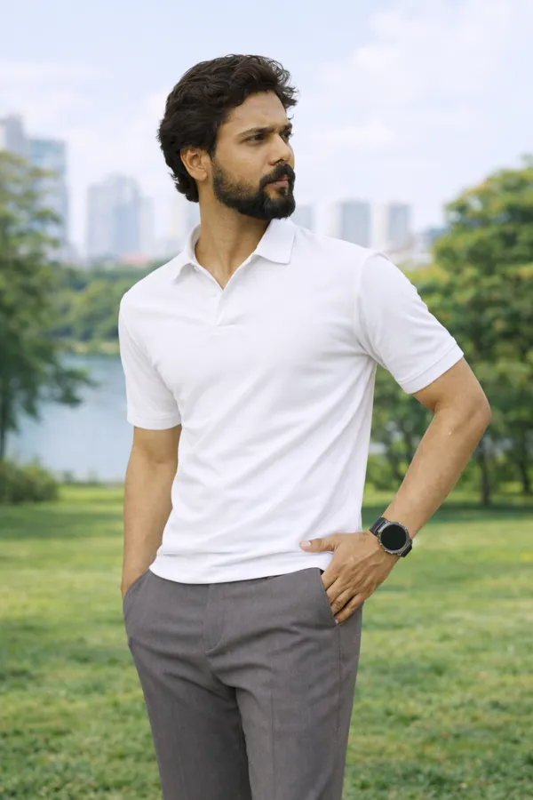 White_Cotton_Blend_T_Shirt_For_Men
