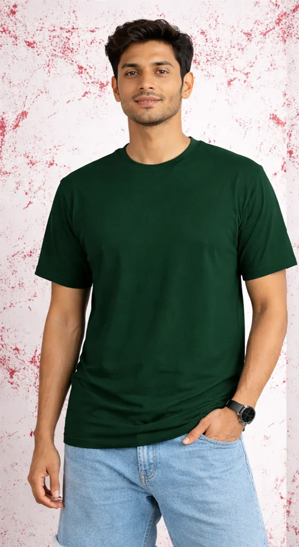 Green_And_Black_Cotton_Blend_T_Shirt_For_Men_(Pack_Of_2)