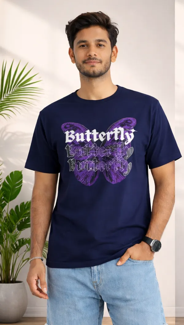 Men's_Blue_Cotton_Tshirt_For_Men