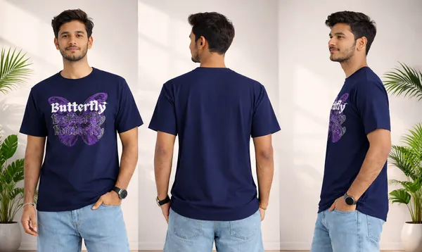 Men's_Blue_Cotton_Tshirt_For_Men