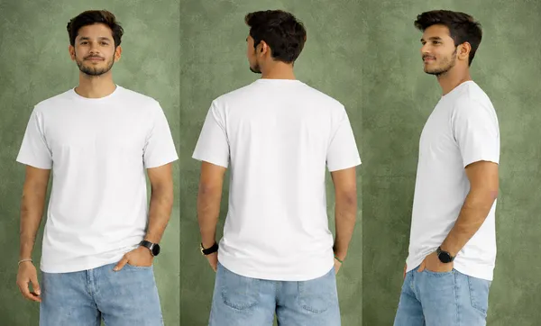 White_Cotton_Blend_T_Shirt_For_Men