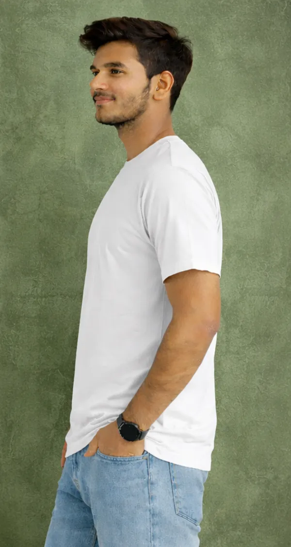 White_Cotton_Blend_T_Shirt_For_Men