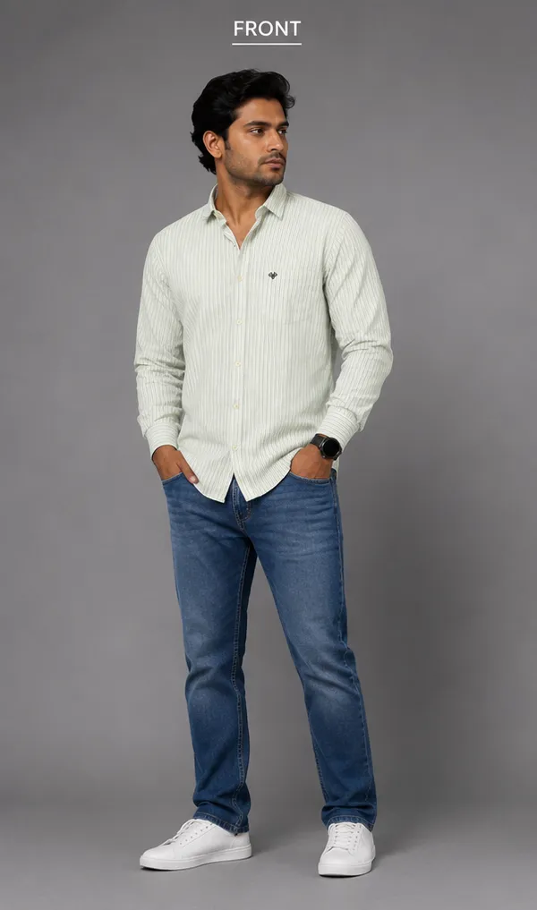 Light_Green_Cotton_Blend_Shirt_For_Men